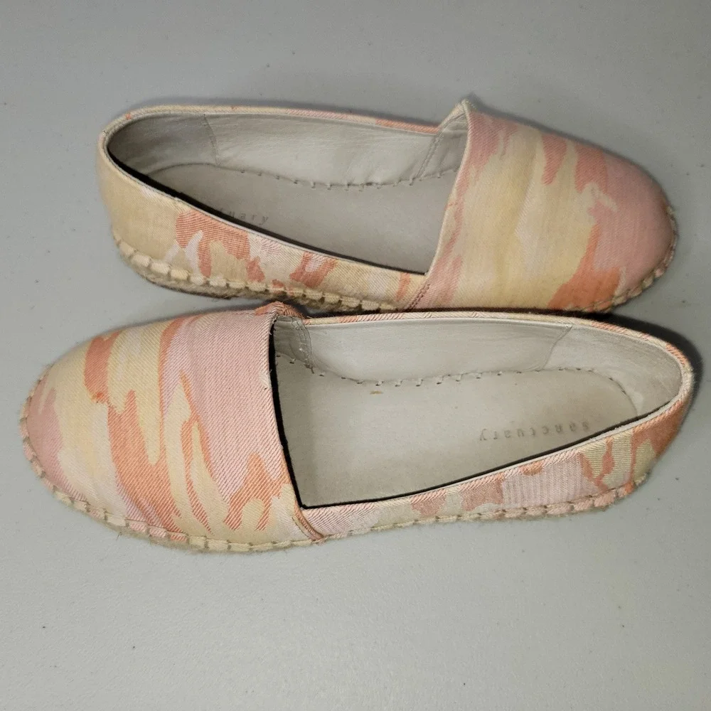 Sanctuary Havana Espadrille Flats ~ Pink Orange Camo Canvas Slip‎ On Shoes